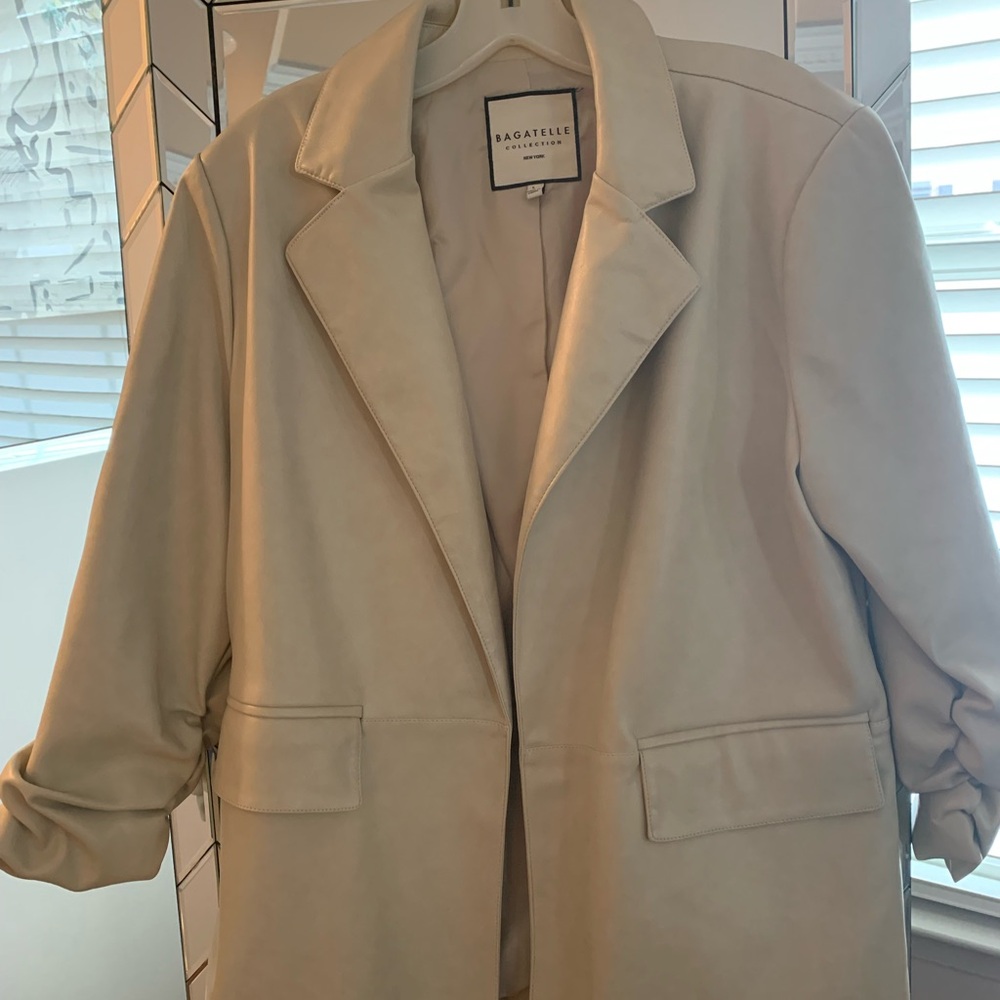 Faux Leather Blazer
